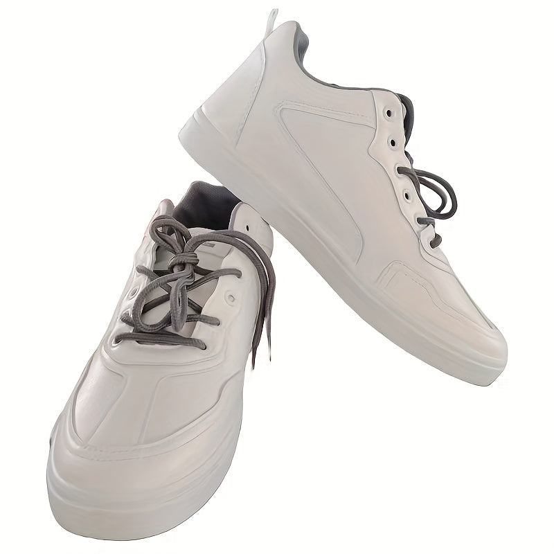 Men's Vintage Solid High Top Skate Shoes, Comfy Non Slip Casual Lace Up Sneakers For Men's Outdoor Activities