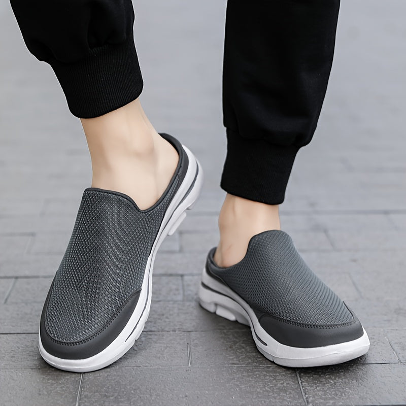 Men Slip-on Mules House Slippers Lightweight Breathable Mesh Non Slip Slippers For Indoor Outdoor Walking Summer
